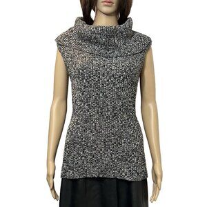 The Limited Women's Sleeveless Pullover Sweater Size S Gray Cold Shoulder EUC